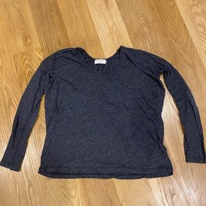Long Sleeve Velvet Gray T-Shirt